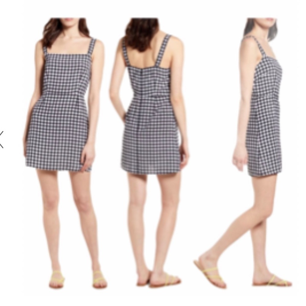 Nordstrom BP - Mini dress in black gingham check, size M